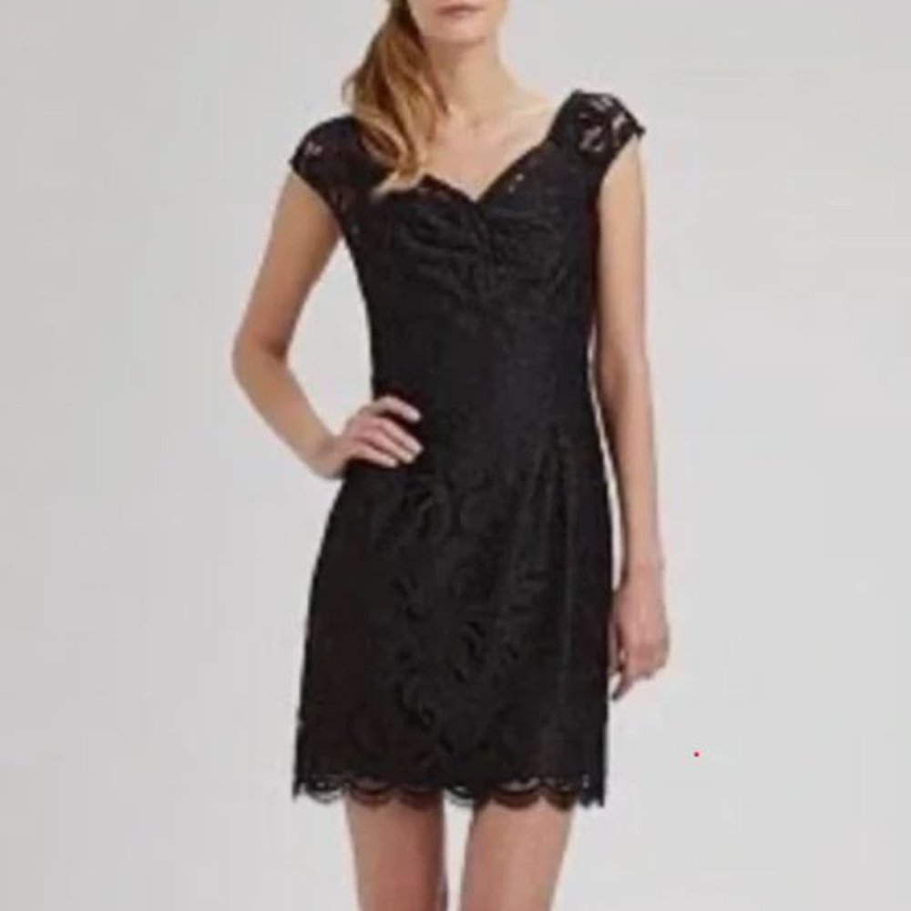 Lily Pulitzer Black Rosaline About Face Lace Cocktail Sheath Tank Dress Size 0